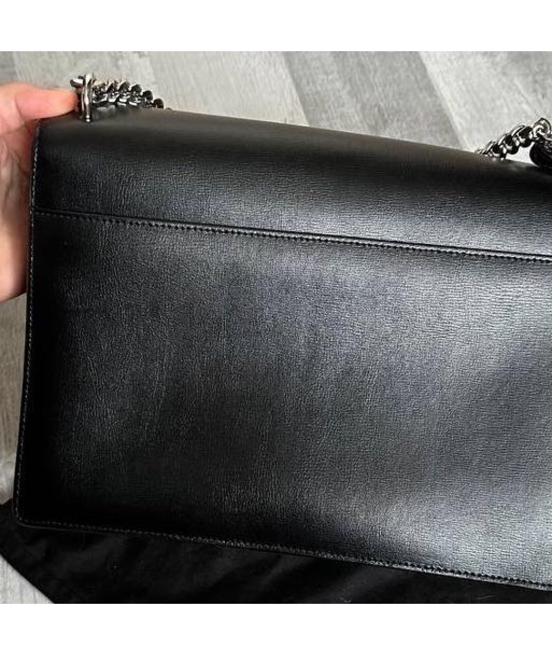 SAINT LAURENT Черная кожаная сумка через плечо, фото 8