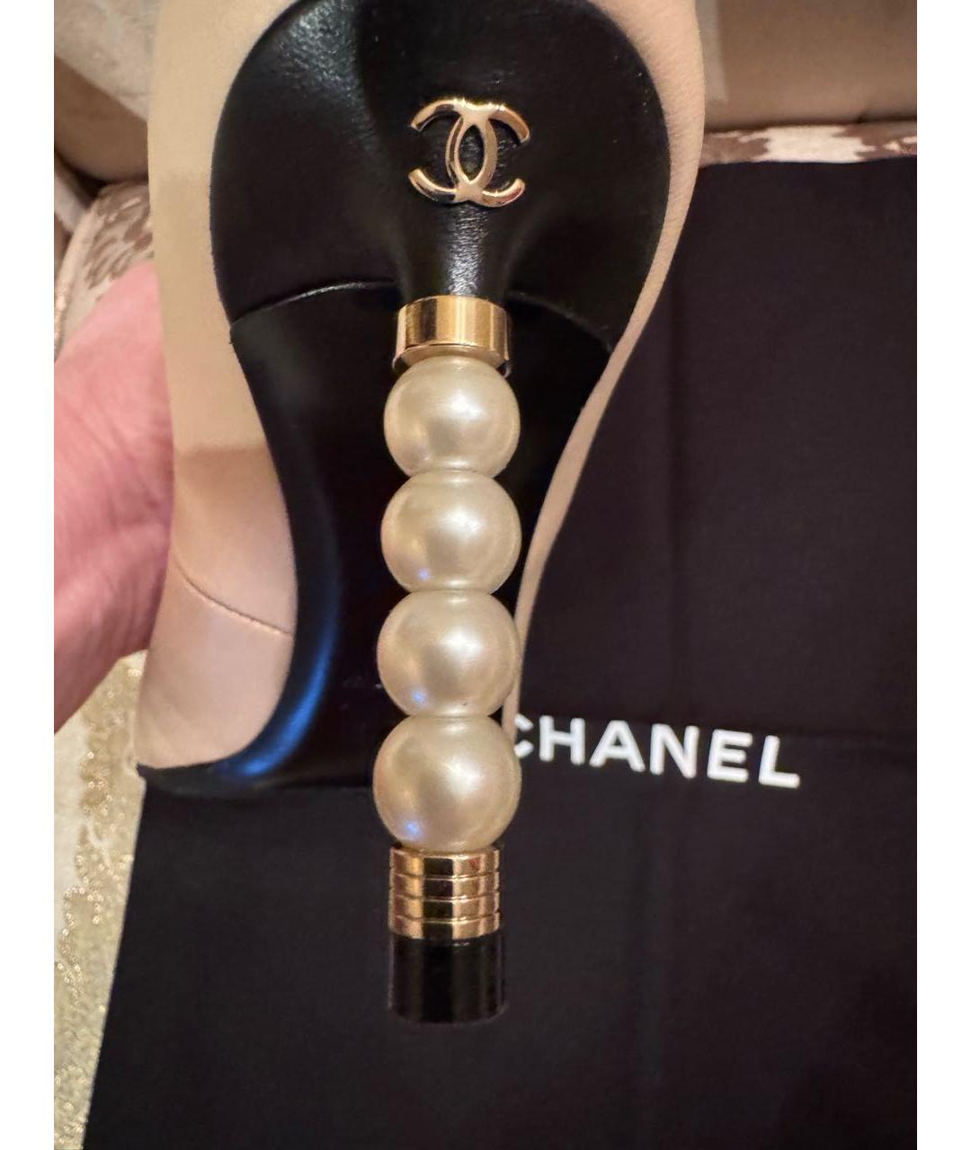 CHANEL Бежевые кожаные ботильоны, фото 5