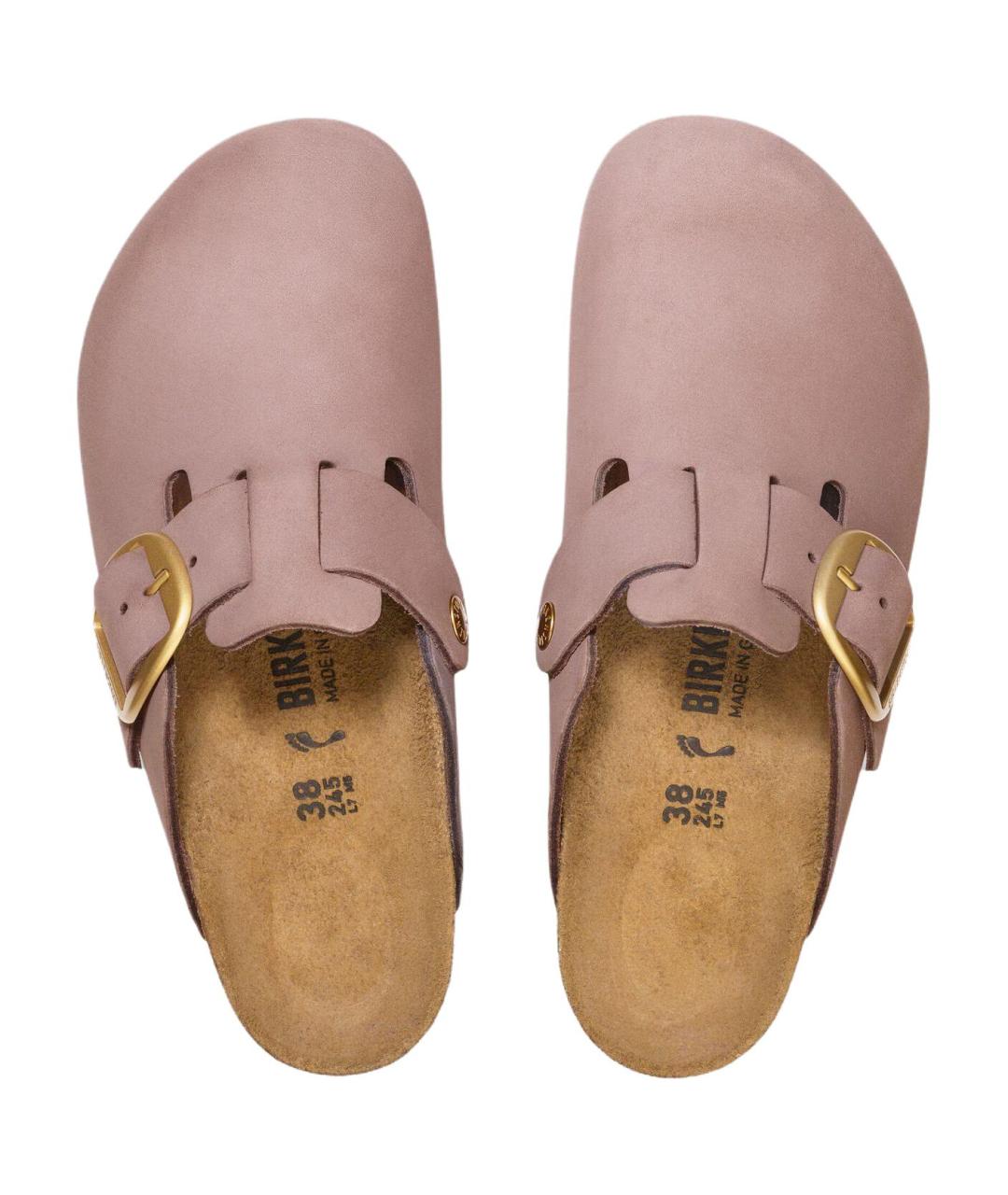 BIRKENSTOCK Розовые нубуковые мюли, фото 4