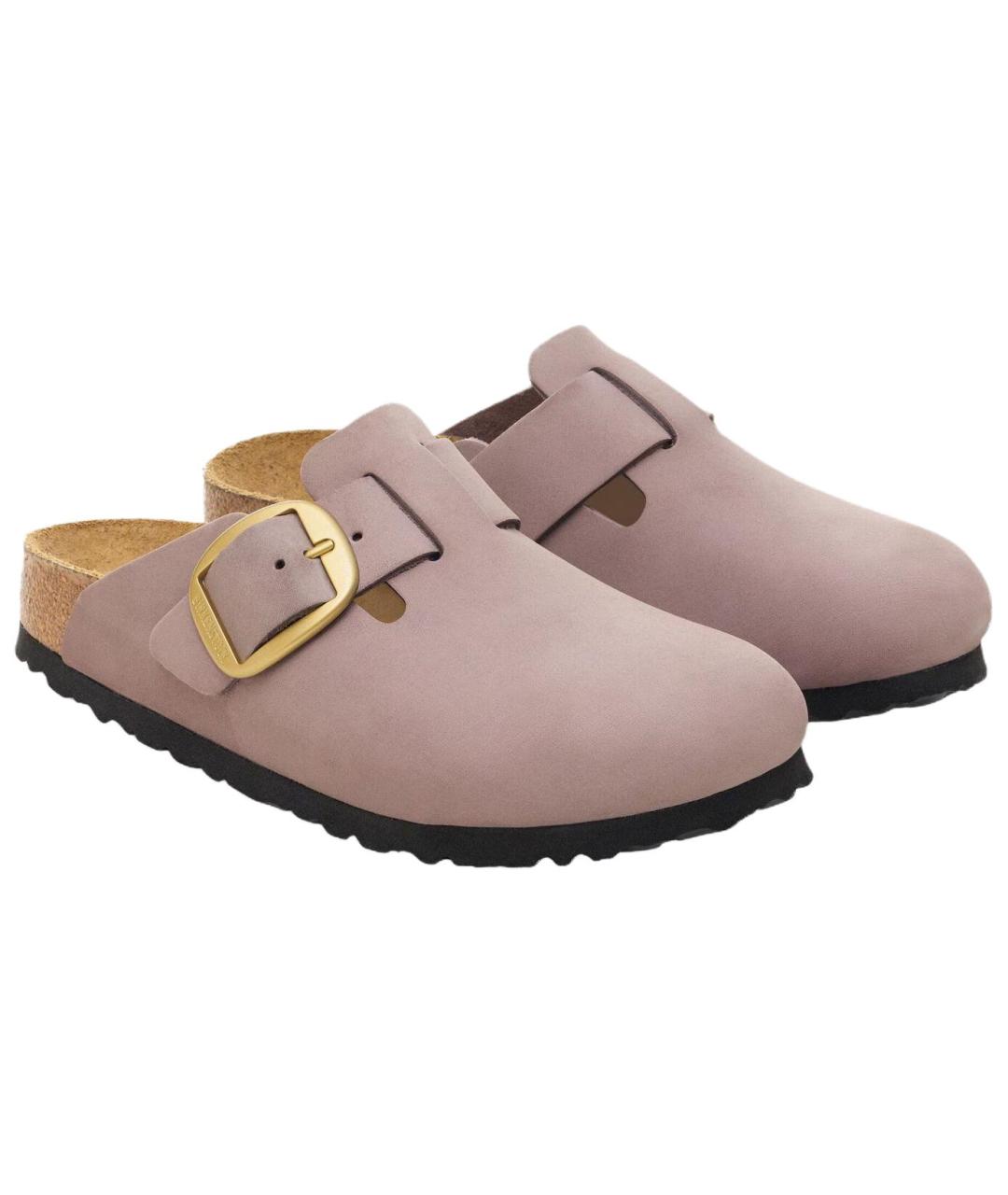 BIRKENSTOCK Розовые нубуковые мюли, фото 3