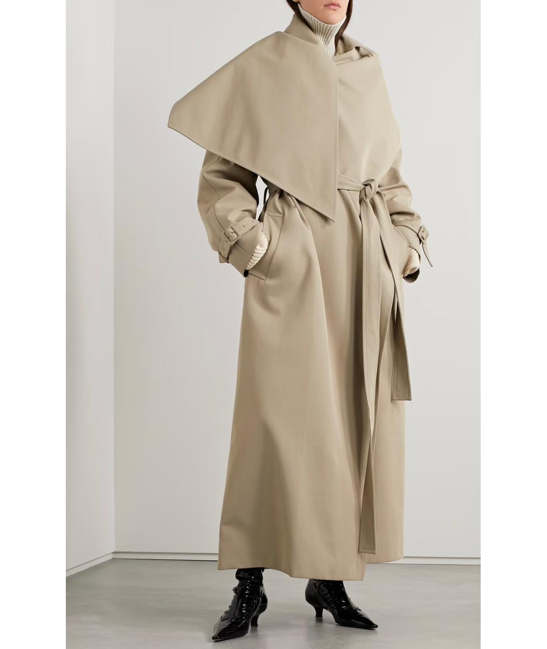 THE ROW Бежевый хлопковый тренч/плащ, фото 2