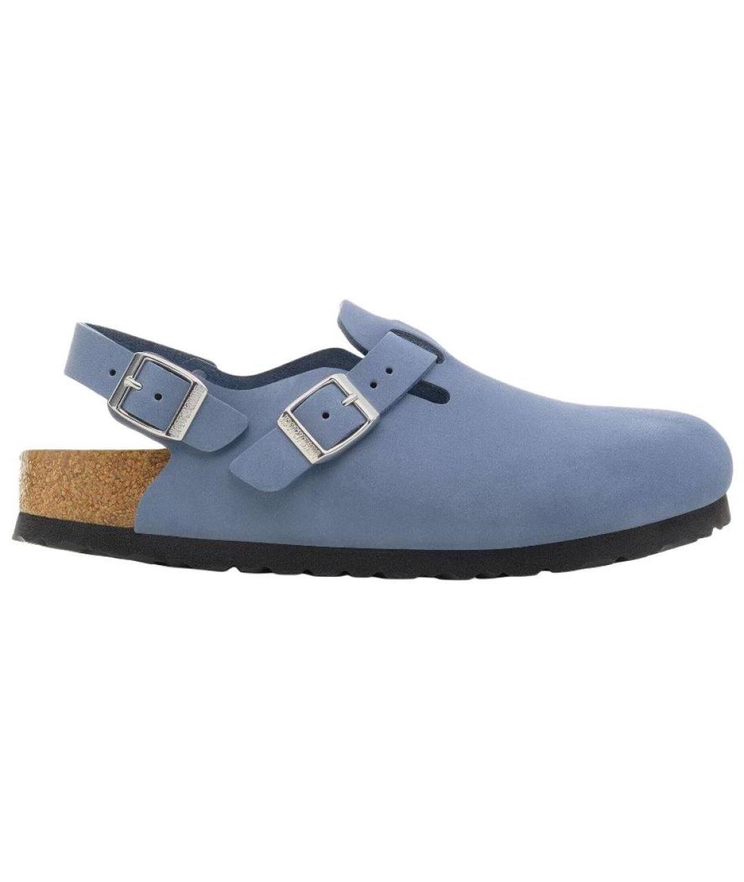 BIRKENSTOCK Синие нубуковые мюли, фото 1