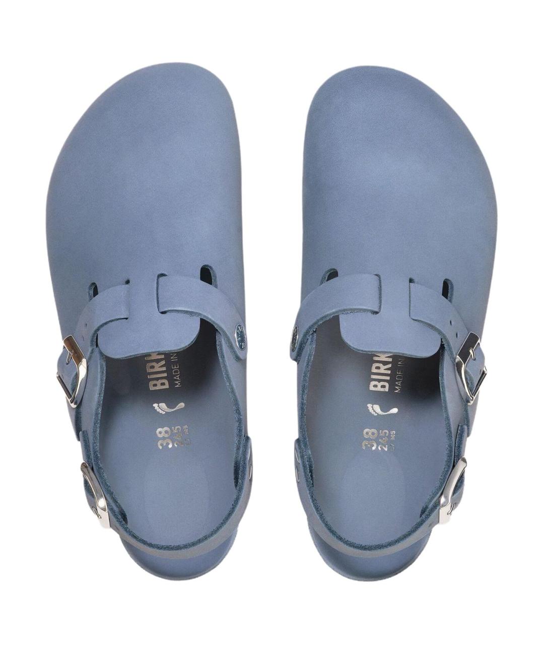 BIRKENSTOCK Синие нубуковые мюли, фото 4