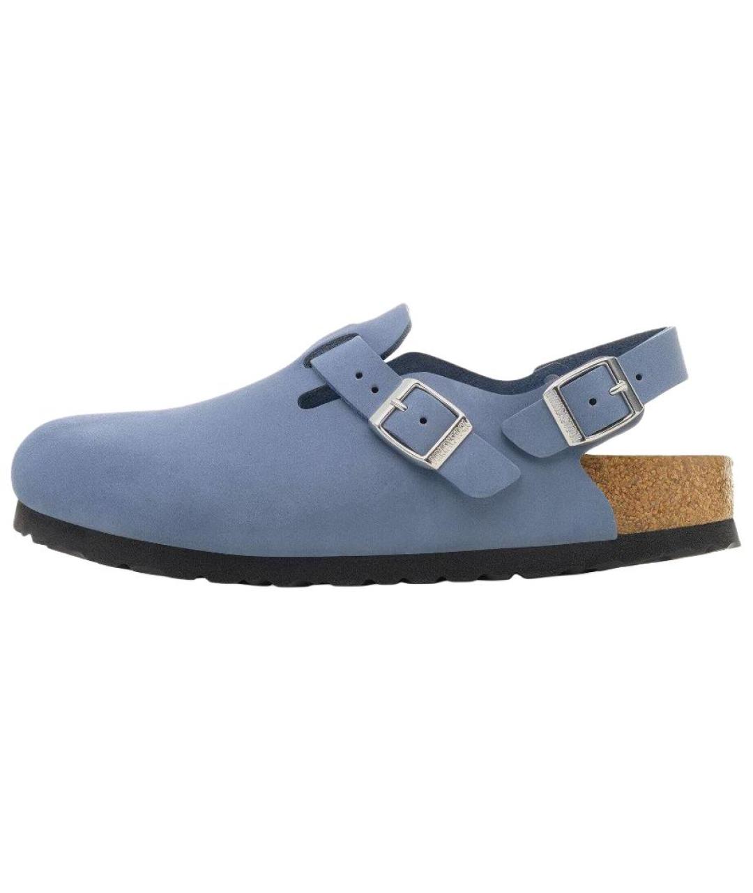 BIRKENSTOCK Синие нубуковые мюли, фото 6