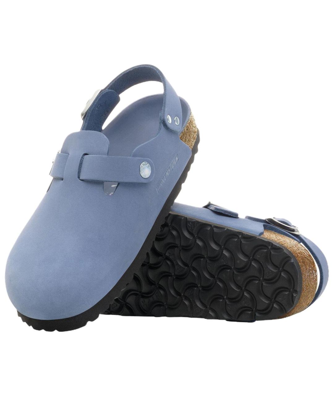 BIRKENSTOCK Синие нубуковые мюли, фото 5