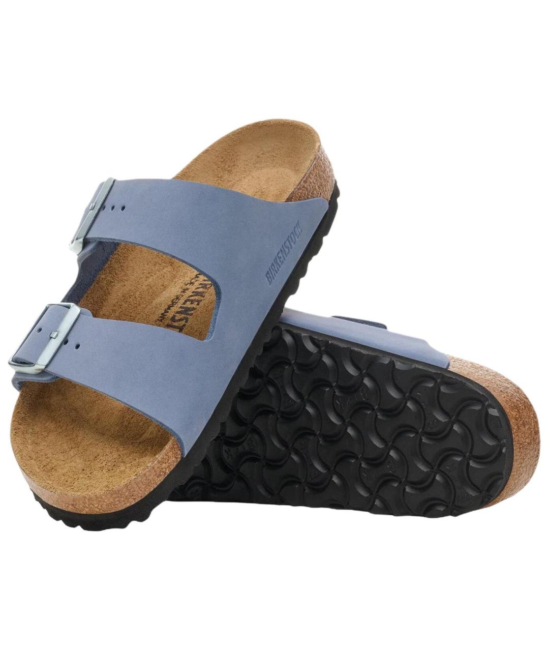 BIRKENSTOCK Синие кожаные сандалии, фото 5