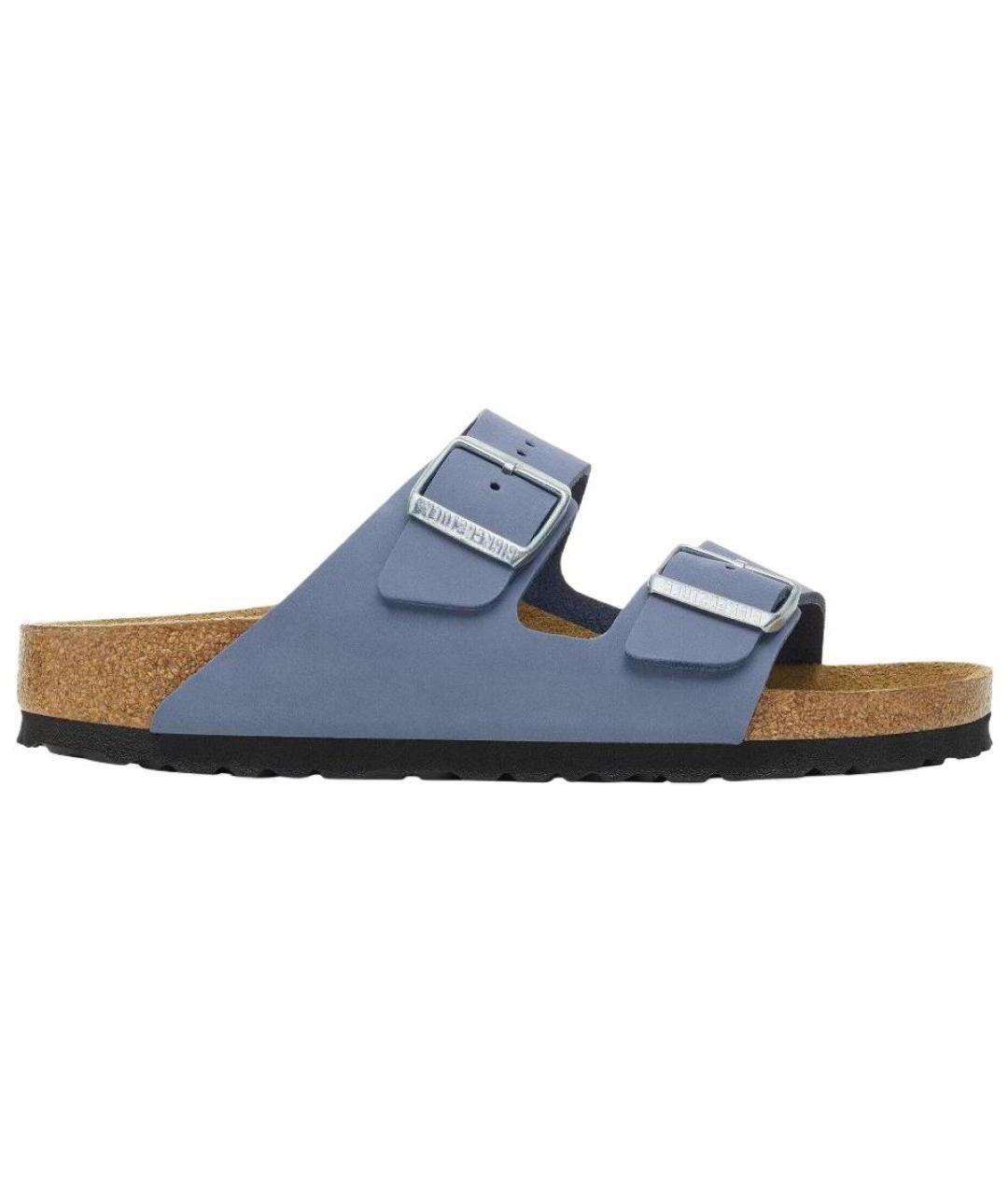 BIRKENSTOCK Синие кожаные сандалии, фото 1
