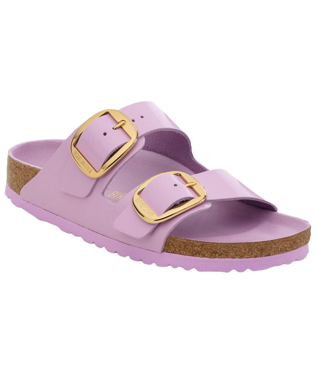 BIRKENSTOCK Фиолетовые кожаные шлепанцы, фото 2