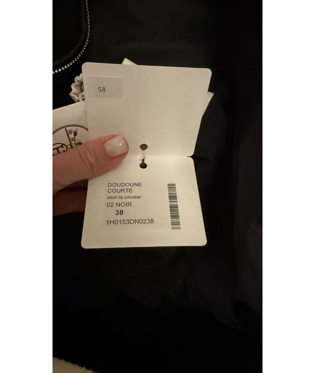 HERMES Черный кашемировый пуховик, фото 5