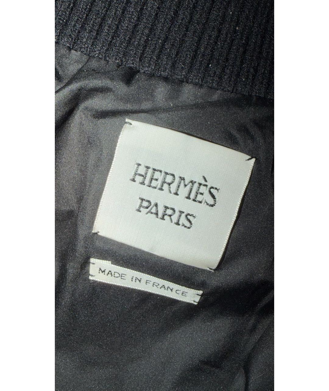 HERMES Черный кашемировый пуховик, фото 3