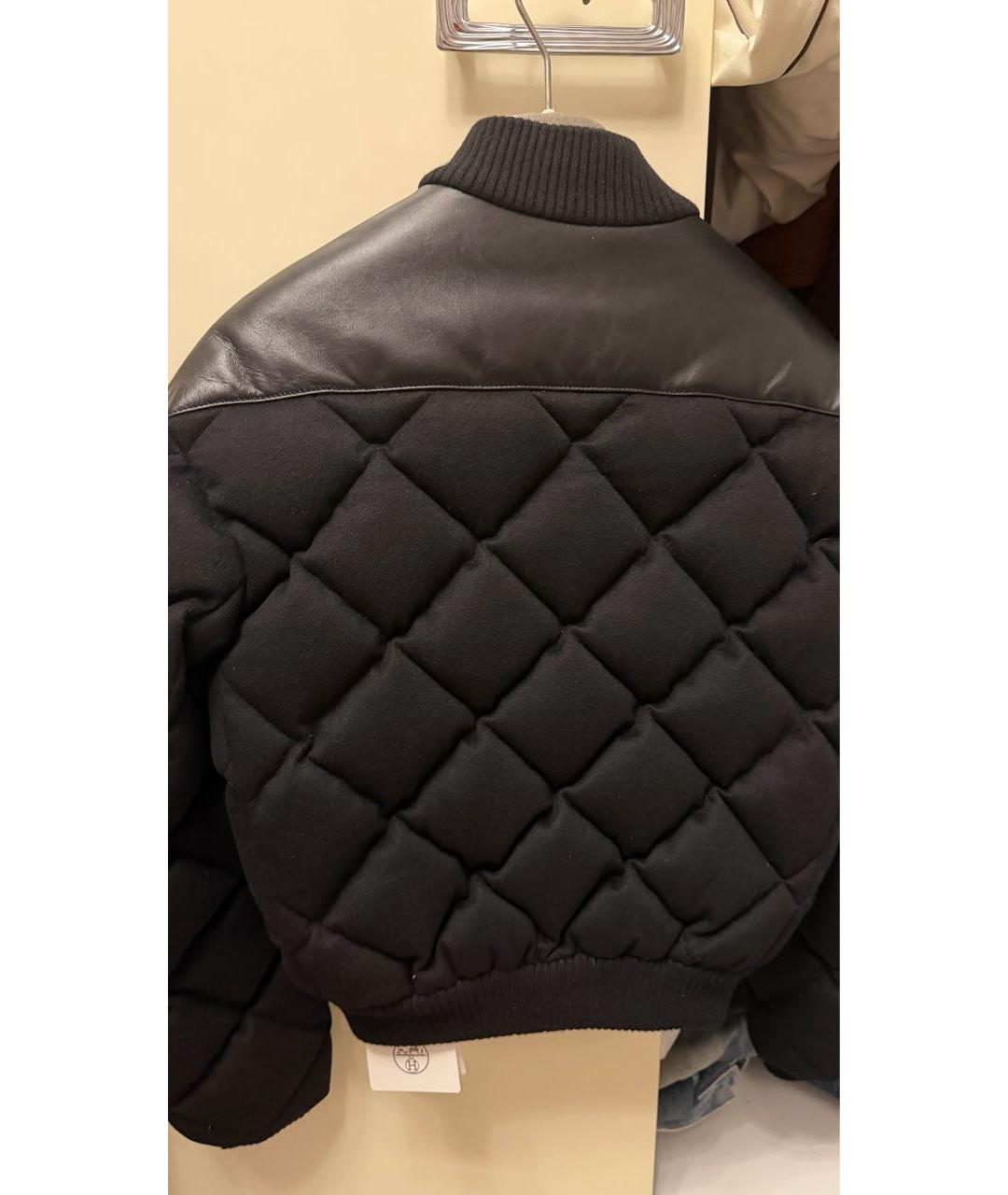 HERMES Черный кашемировый пуховик, фото 2