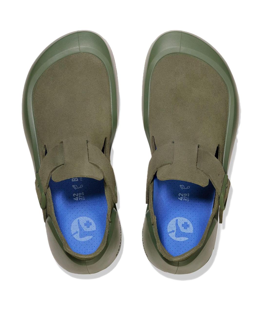BIRKENSTOCK Зеленые нубуковые кроссовки, фото 5