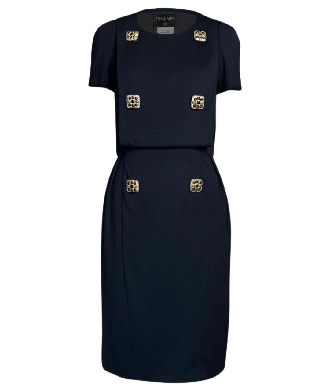 CHANEL Черное шерстяное платье, фото 1