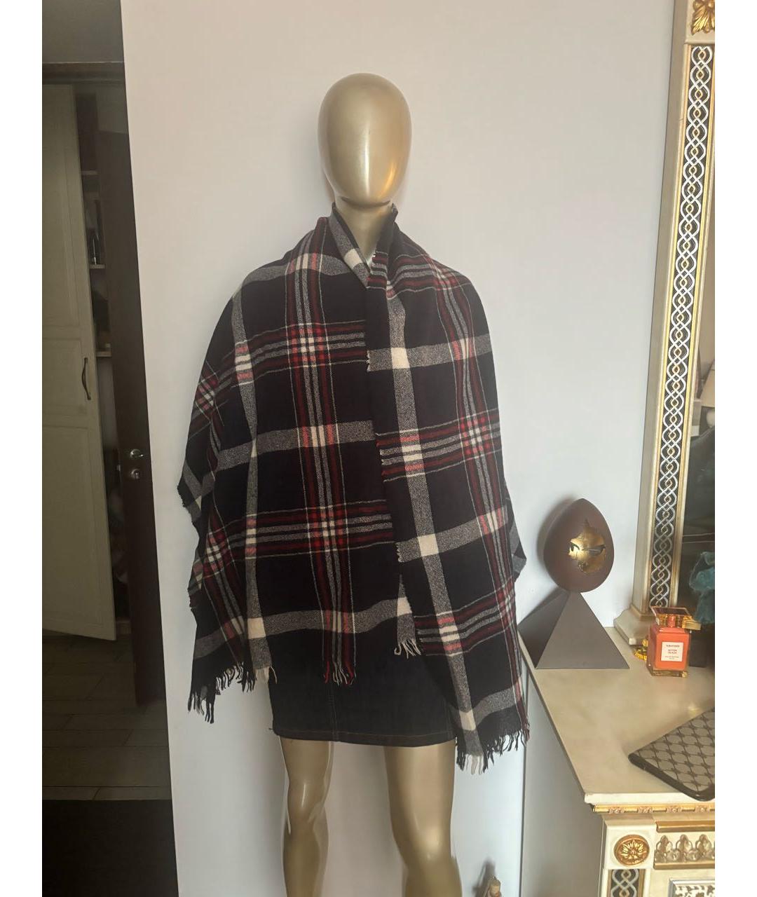 ARMANI JEANS Темно-синий шерстяной шарф, фото 4