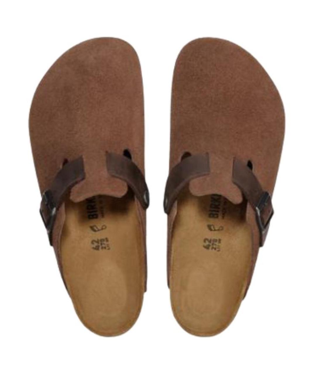 BIRKENSTOCK Коричневые замшевые сандалии, фото 4