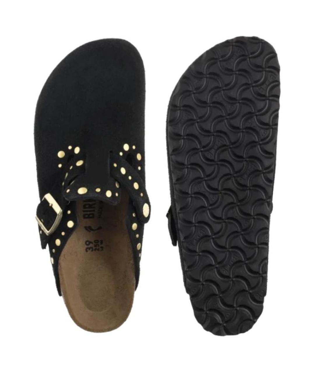 BIRKENSTOCK Черные нубуковые мюли, фото 5