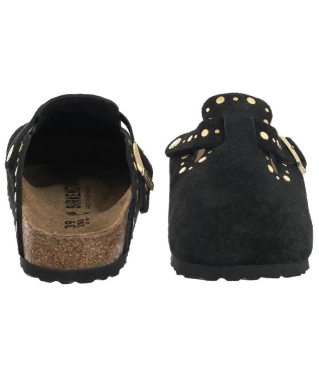 BIRKENSTOCK Черные нубуковые мюли, фото 4