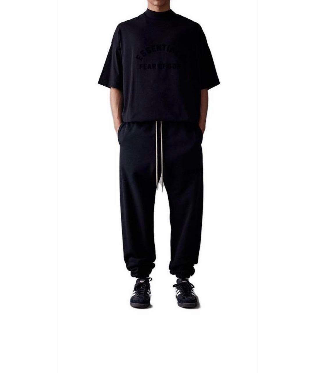 FEAR OF GOD ESSENTIALS Черная хлопковая футболка, фото 3