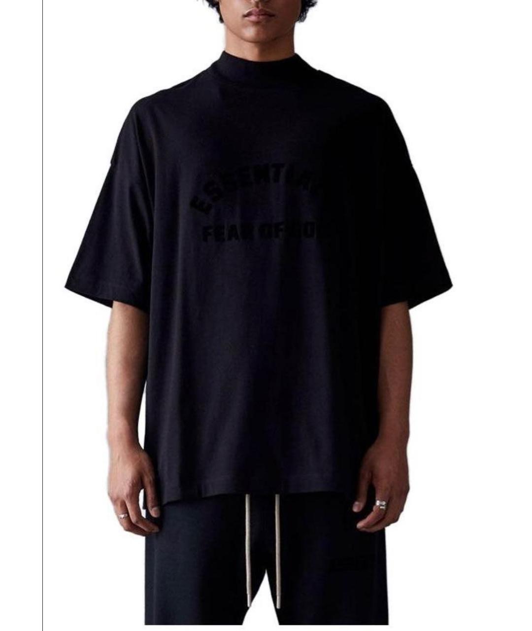FEAR OF GOD ESSENTIALS Черная хлопковая футболка, фото 4