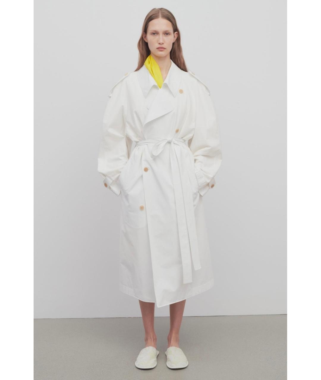 THE ROW Белый хлопковый тренч/плащ, фото 2