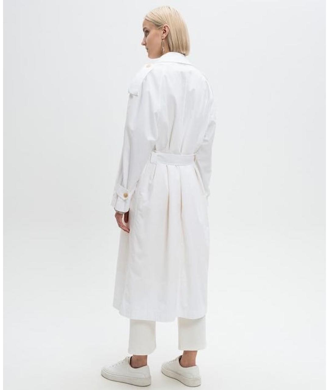 THE ROW Белый хлопковый тренч/плащ, фото 7