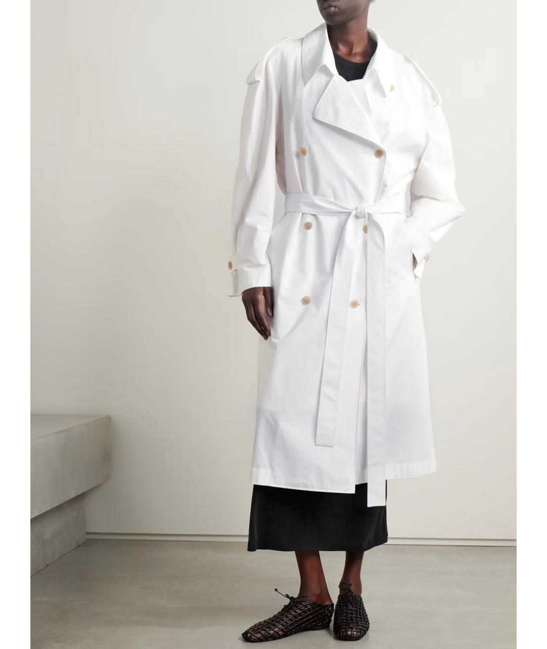 THE ROW Белый хлопковый тренч/плащ, фото 5