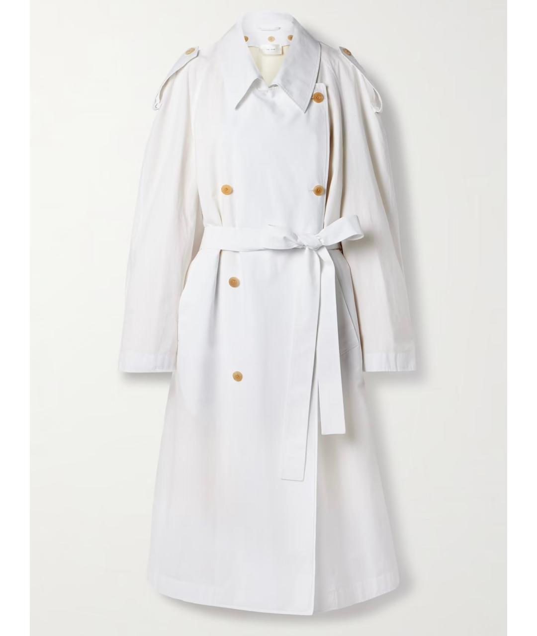 THE ROW Белый хлопковый тренч/плащ, фото 8