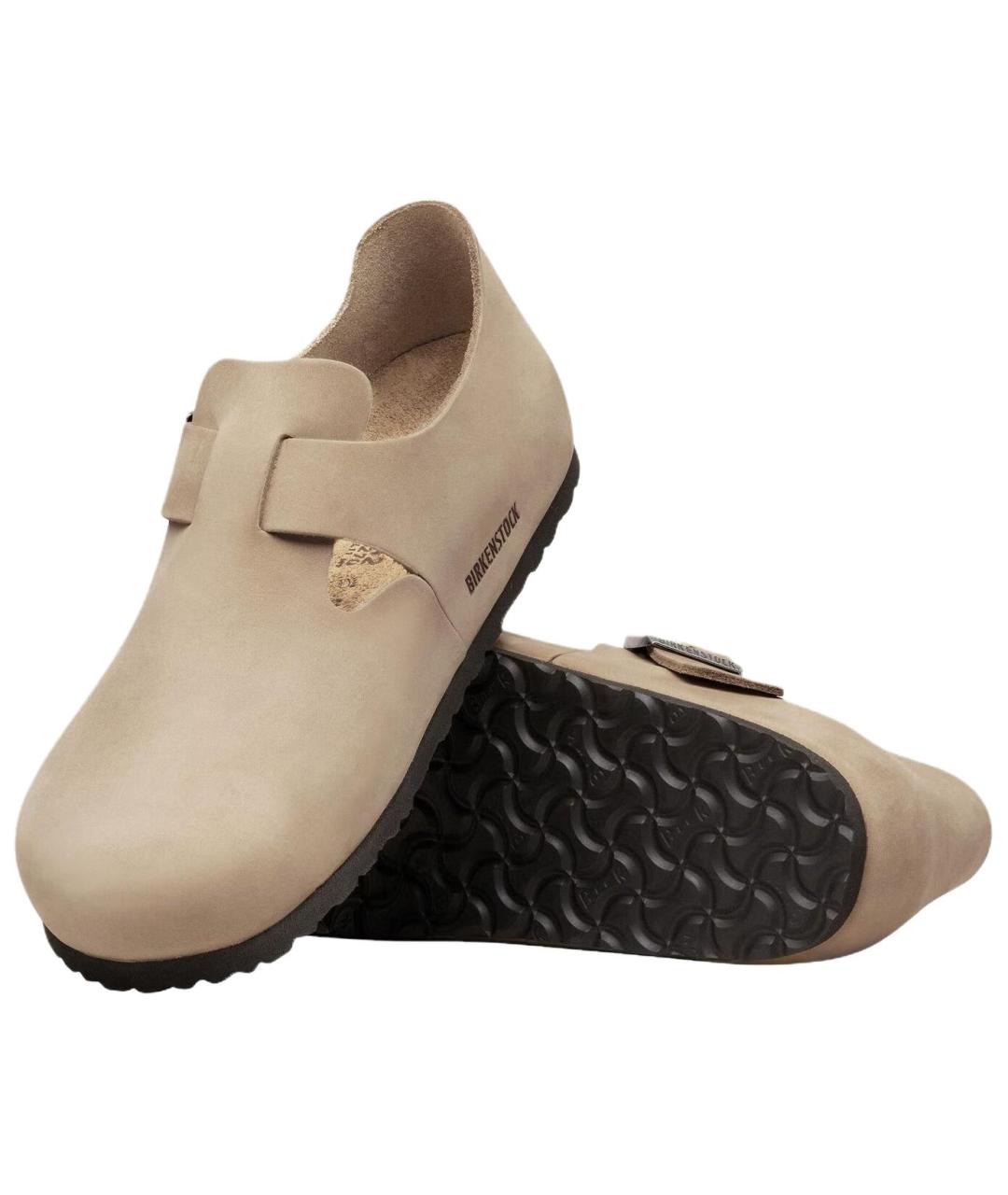 BIRKENSTOCK Бежевые нубуковые сабо, фото 5