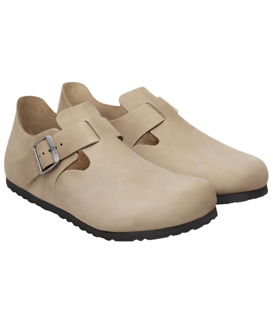 BIRKENSTOCK Бежевые замшевые сабо, фото 3