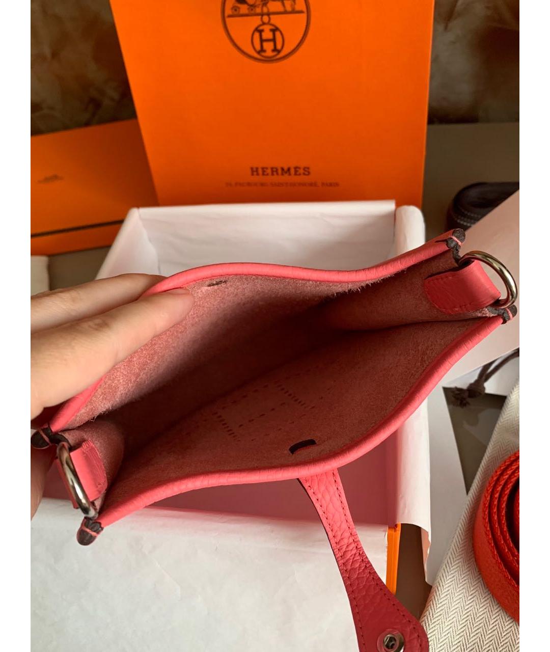 HERMES Розовая кожаная сумка через плечо, фото 5