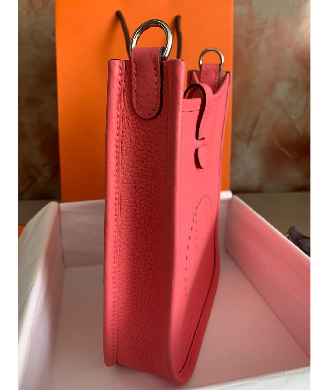 HERMES Розовая кожаная сумка через плечо, фото 3