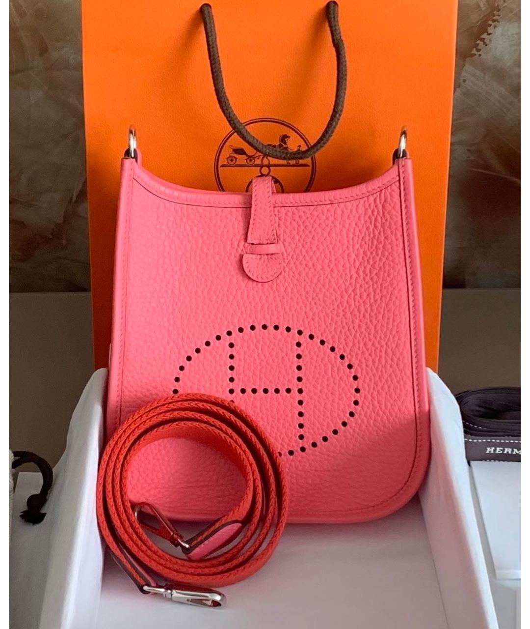HERMES Розовая кожаная сумка через плечо, фото 8