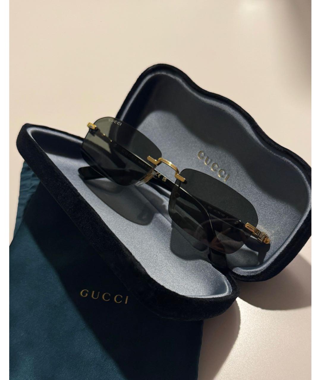 GUCCI Черные пластиковые солнцезащитные очки, фото 2