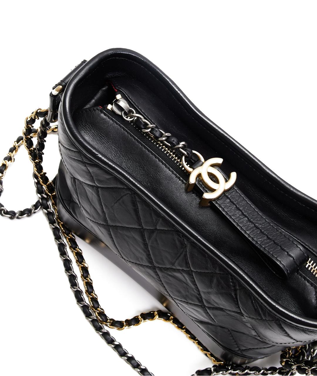 CHANEL Черная кожаная сумка тоут, фото 6