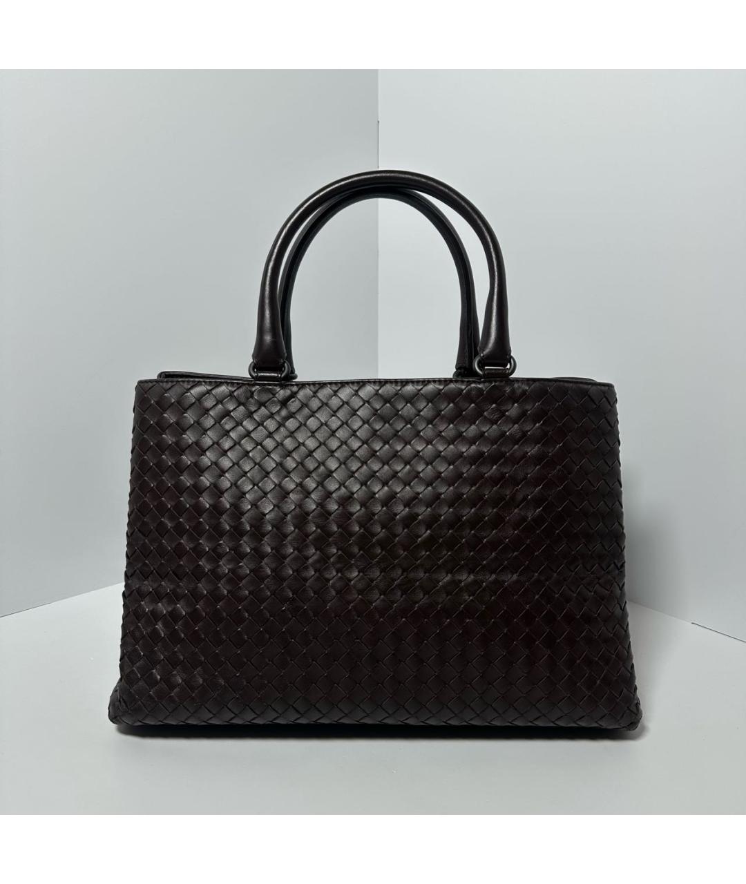 BOTTEGA VENETA Коричневая кожаная сумка тоут, фото 9