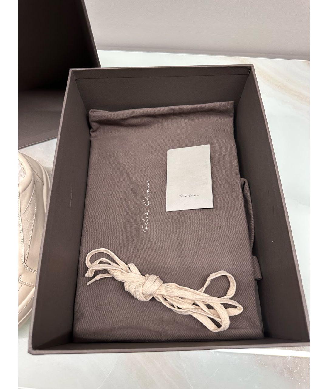 RICK OWENS Белые кожаные кеды, фото 5