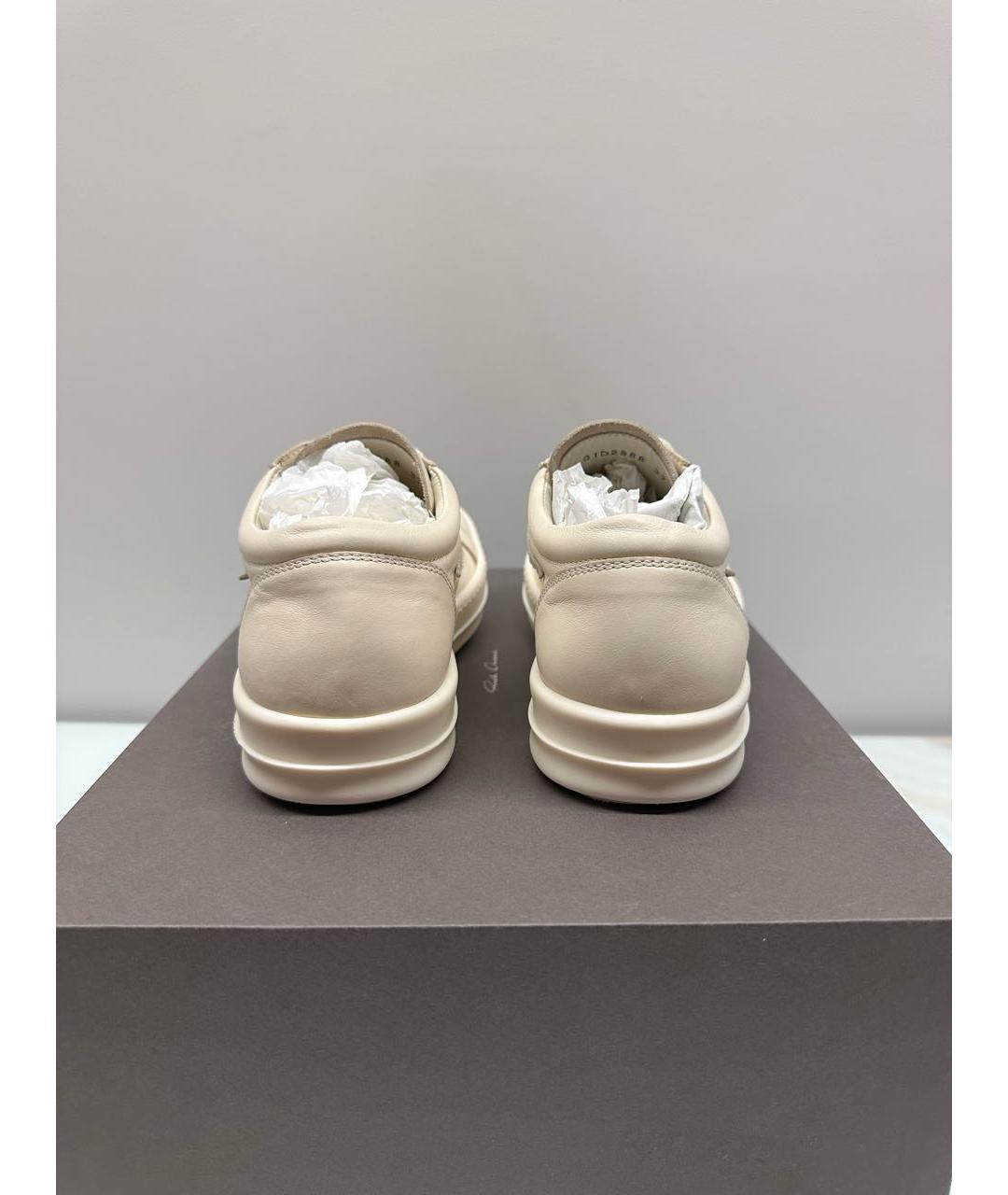 RICK OWENS Белые кожаные кеды, фото 3