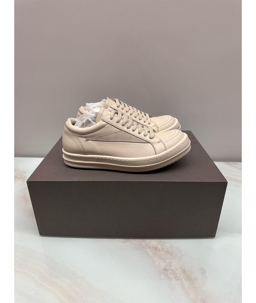 RICK OWENS Белые кожаные кеды, фото 6