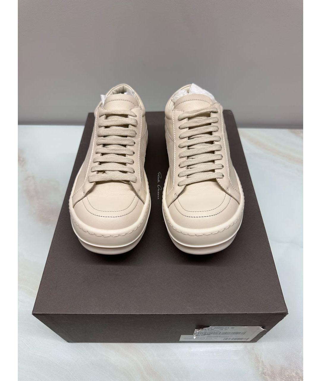 RICK OWENS Белые кожаные кеды, фото 2