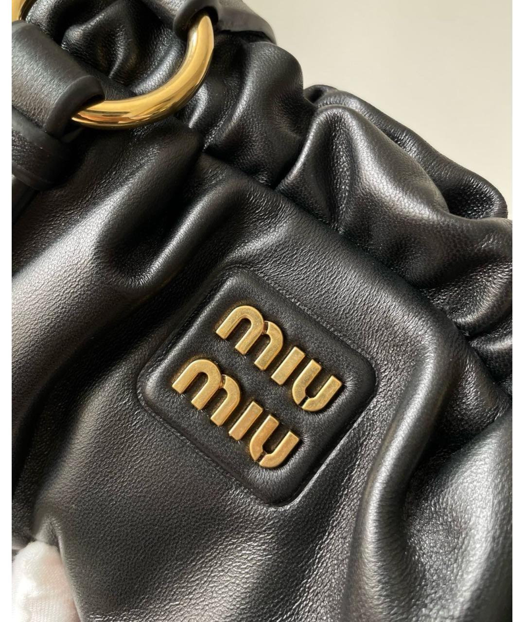 MIU MIU Черная кожаная сумка с короткими ручками, фото 8