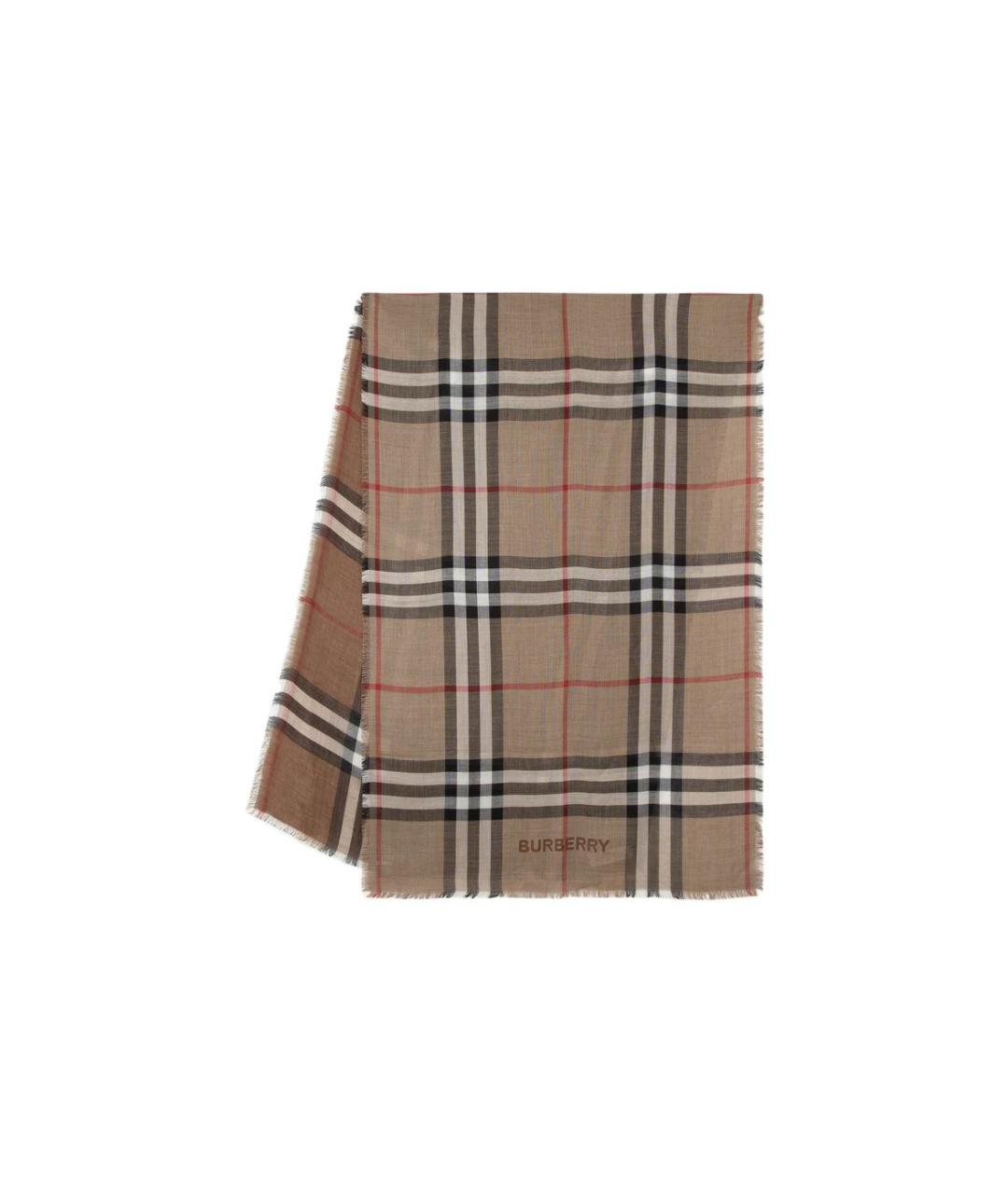 BURBERRY Коричневый шарф, фото 3