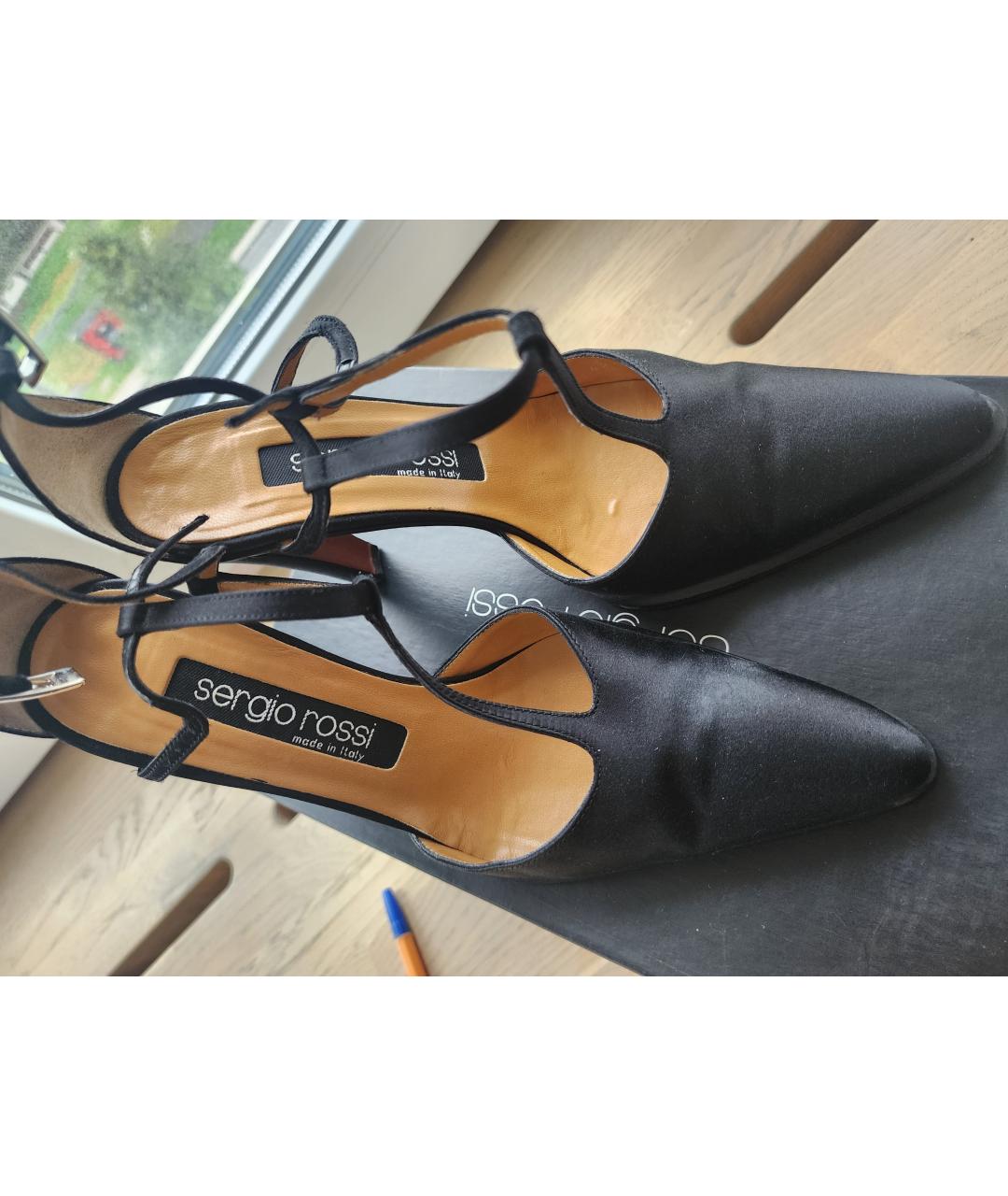 SERGIO ROSSI Черные текстильные туфли, фото 2