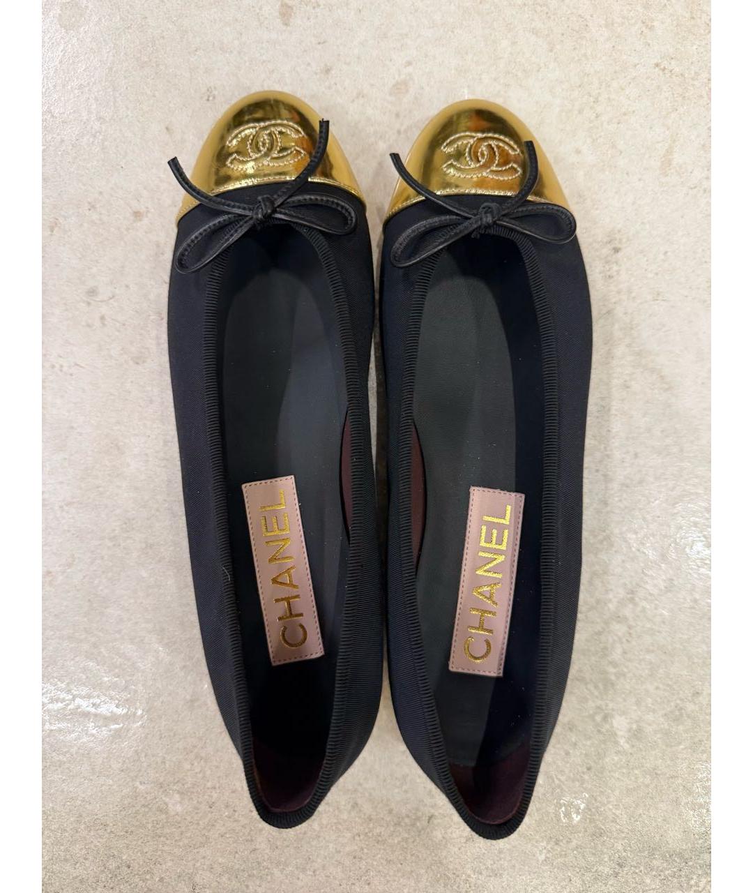 CHANEL Черные текстильные балетки, фото 3