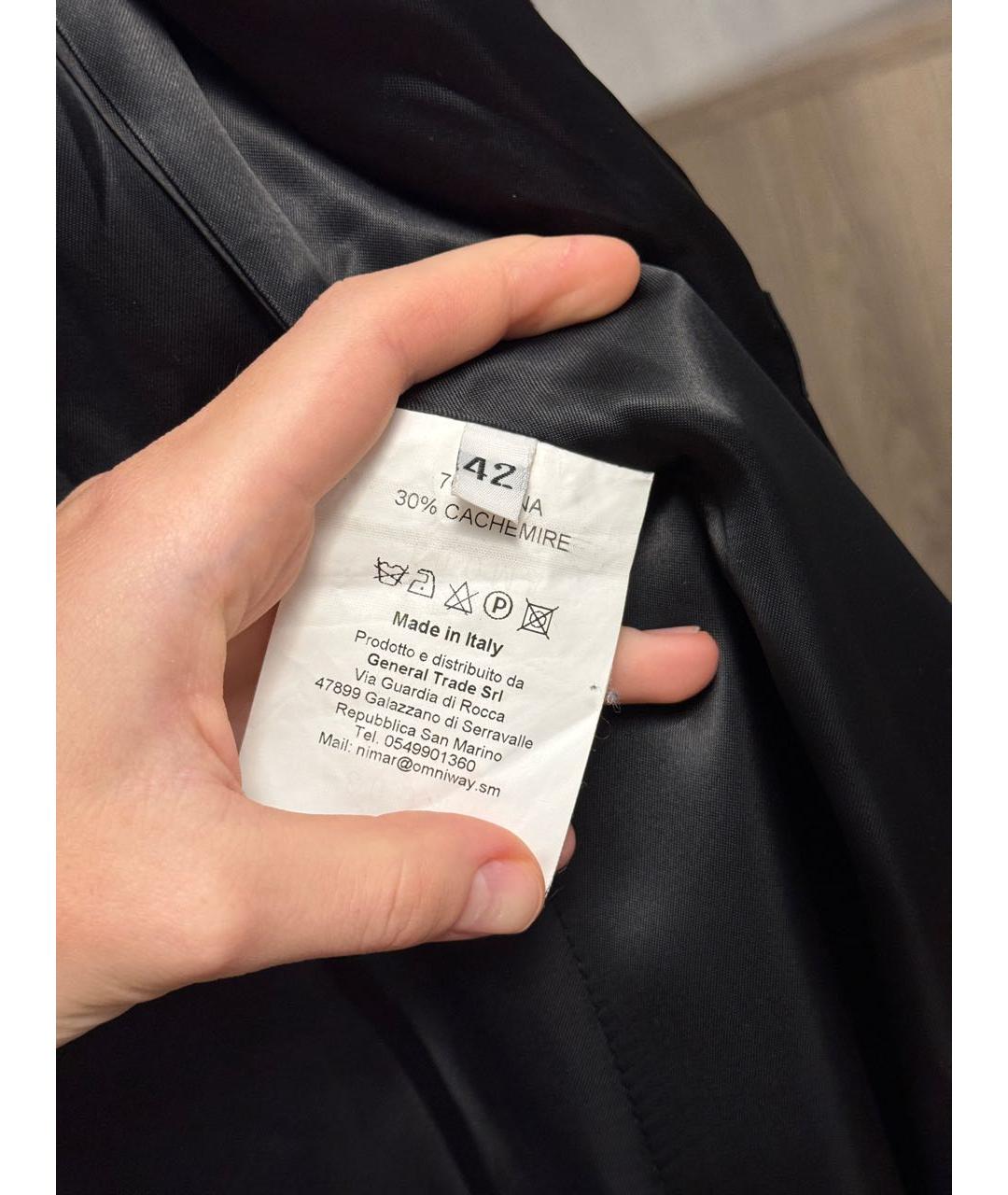 ALEXANDER MCQUEEN Черное кашемировое пальто, фото 7