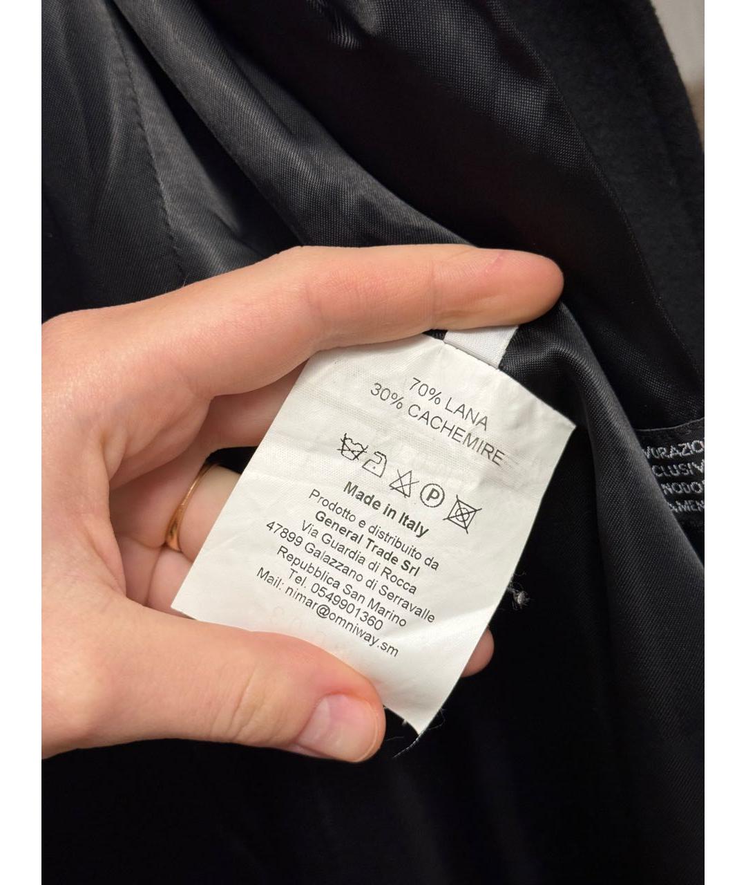 ALEXANDER MCQUEEN Черное кашемировое пальто, фото 8
