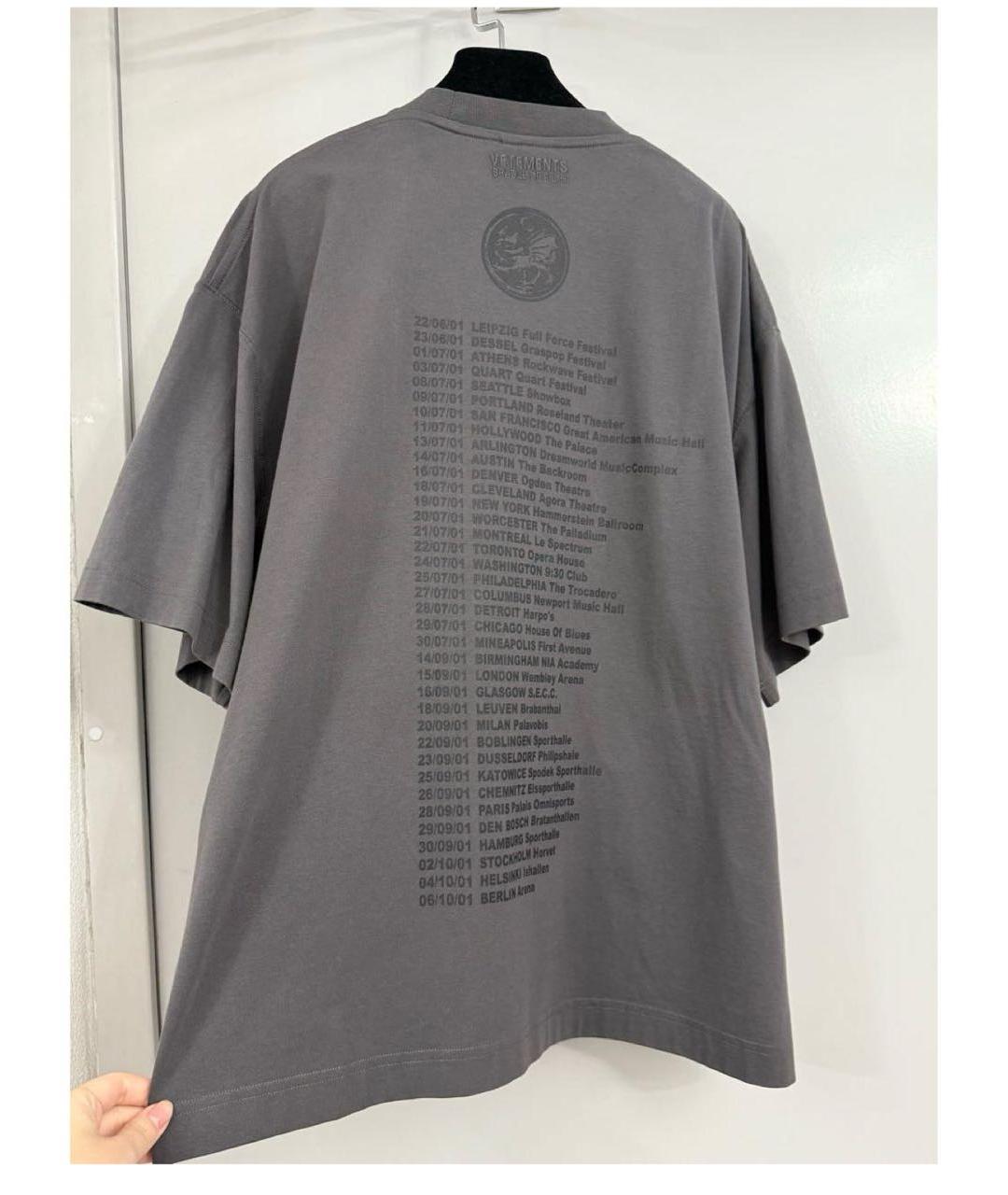VETEMENTS Антрацитовая хлопковая футболка, фото 2