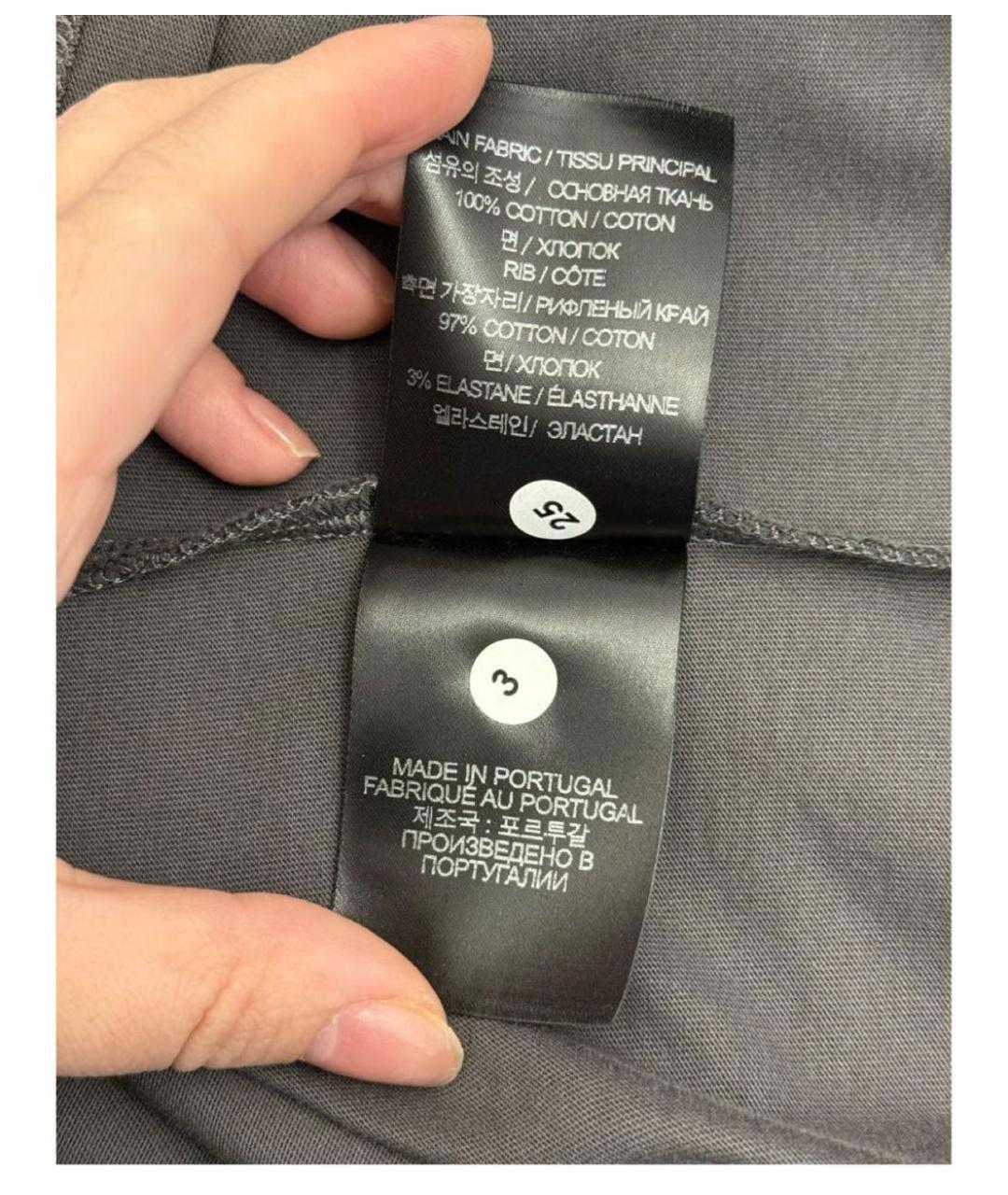 VETEMENTS Антрацитовая хлопковая футболка, фото 4