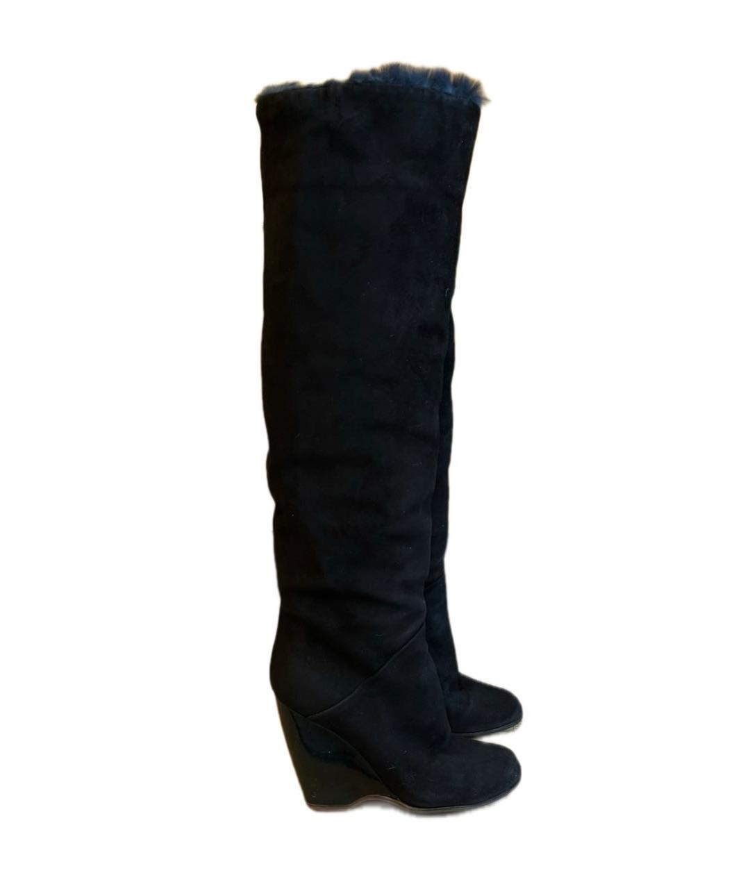 GIUSEPPE ZANOTTI DESIGN Черные замшевые ботфорты, фото 9