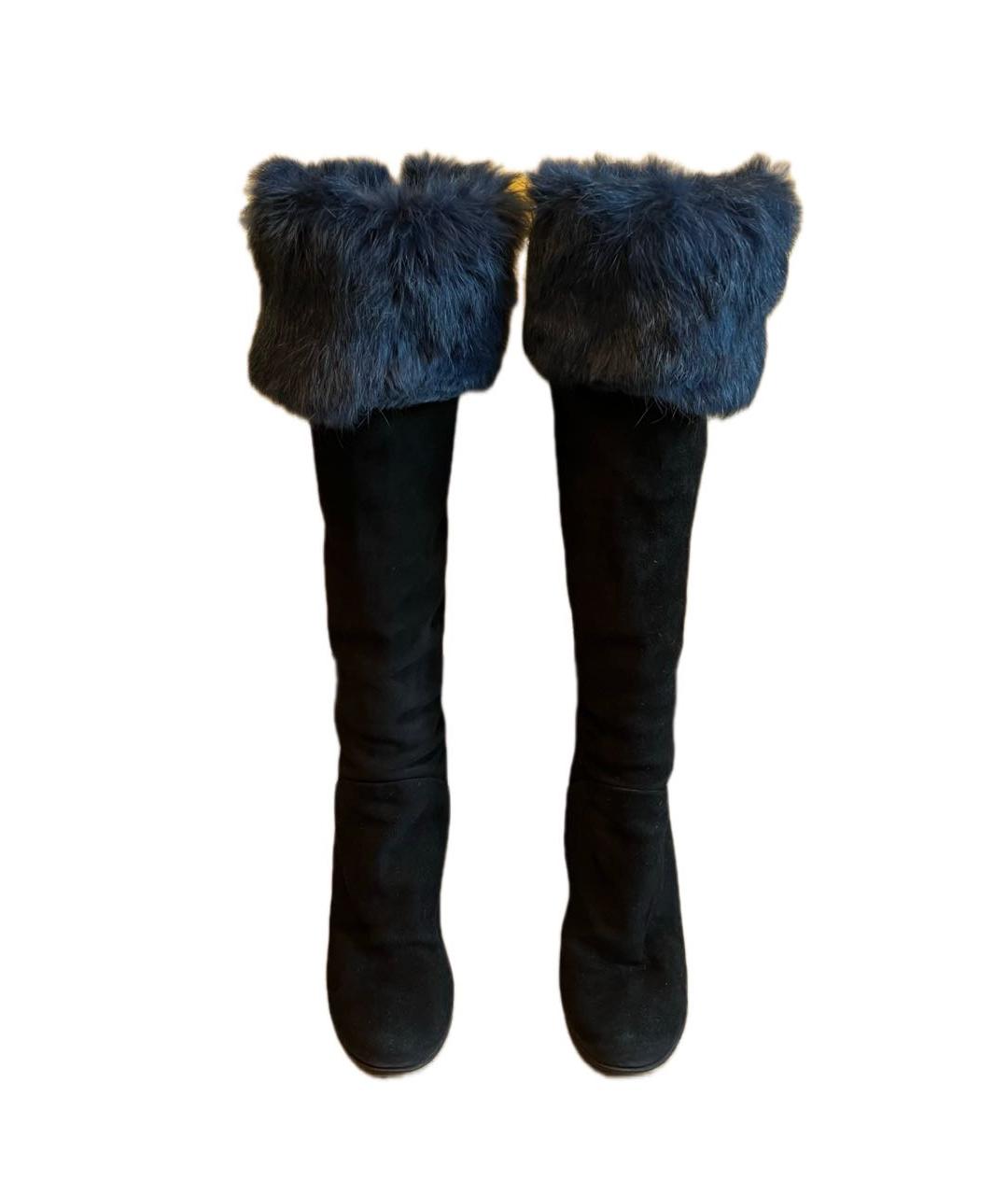 GIUSEPPE ZANOTTI DESIGN Черные замшевые ботфорты, фото 4