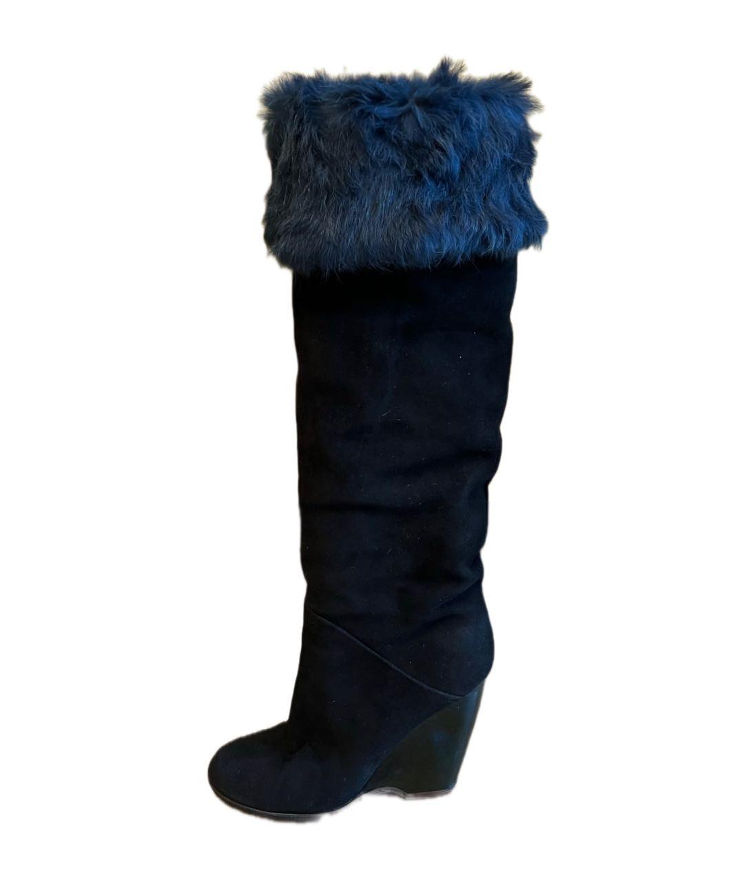 GIUSEPPE ZANOTTI DESIGN Черные замшевые ботфорты, фото 3